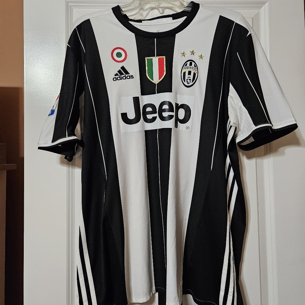 Adidas Juventus Striped Black and White Jersey- #21 Dybala